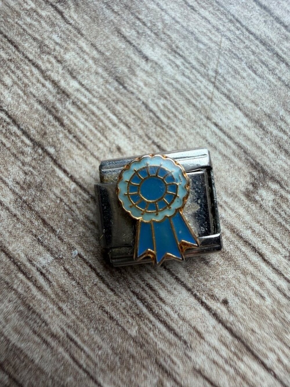 BlinQ Blue Ribbon Enamel Charm For Italian Style Charm Bracelets